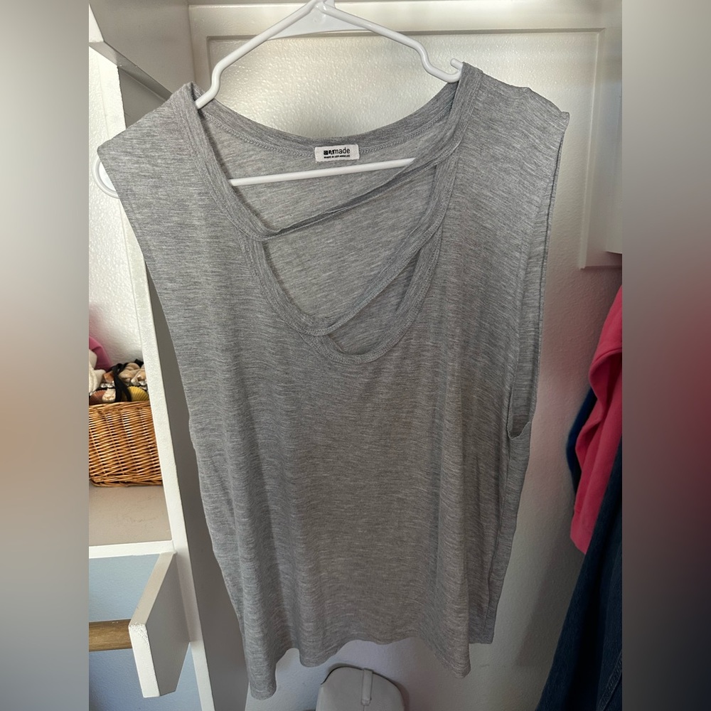 Revolve - LA Made Nolan Tank color heather grey